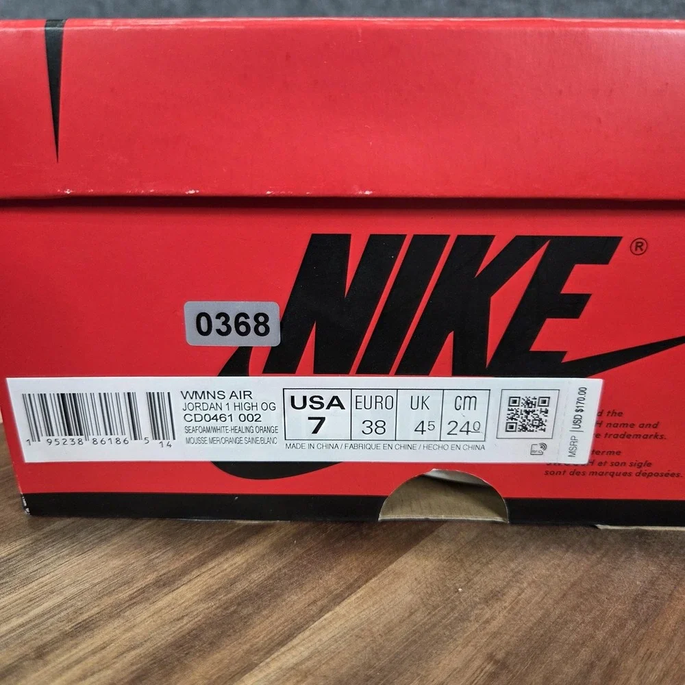 Nike Air Jordan 1 High OG Shoes Womens Size 7 Seafoam‎ White With Box CD0461-002